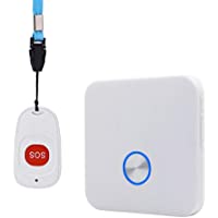 ALEENFOON Alarma móvil inalámbrica para casa con botón de emergencia- alarma de pánico- recargable- para paciencia de…